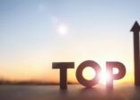Up rising arrow and TOP Brightly rising new year sunrise and sun